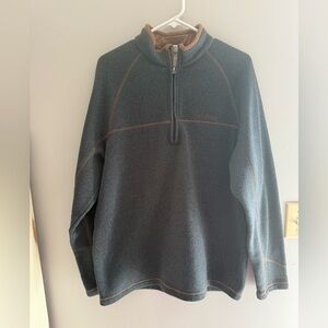 Columbia Mens Great Heart Mountain Gray 3/4 Zip Fleece Lined Pullover SZ XL
